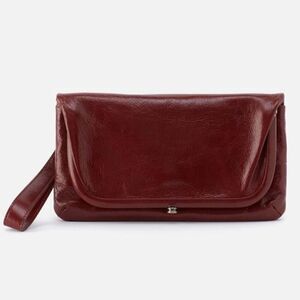 HOBO LAUREN CLUTCH LEATHER WRISTLET WALLET‎  Red Henna Luxury Leather, NWT